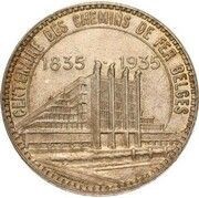 40 Francs Brussels Exposition - Pattern - Lettered edge reverse image