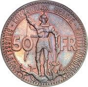 50 Francs Brussels World's Fair 1935; Dutch text; Pattern obverse image