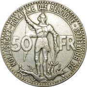 50 Francs Brussels World's Fair 1935; French text obverse image