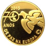 2½ Euros 70 Years of peace in Europe; gold, Portugal, 2015 reverse image