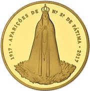 2½ Euros 100th anniversary of Fátima; Gold, Portugal, 2017 reverse image