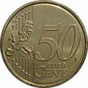 50 Euro Cents - Albert II 2nd map, 2nd type, 1st portrait reverse image