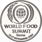 100 Lei World Food Summit - Rome - FAO, Romania, 1996 reverse image