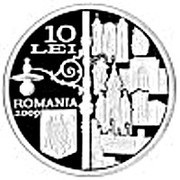 10 Lei Timişoara, the first European city lit by electric street lamps obverse image