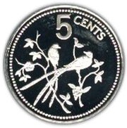 5 Cents Fork-Tailed Flycatcher; Silver reverse image