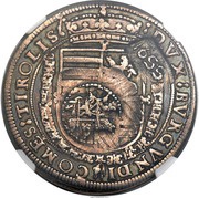 Jefimok Rouble - Alexey Mikhailovich Countermarked over "Austria Archduke Ferdinand Taler" obverse image