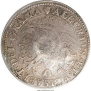 Jefimok Rouble - Alexey Mikhailovich Countermarked over "Spanish Netherlands-Brabant Patagon 1618", Russia, 1655 reverse image