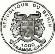 1000 Francs CFA Endangered Wildlife - Monkey obverse image
