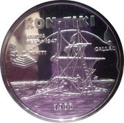 10 Tālā - Tanumafili II Kon-Tiki, Samoa, 1988 reverse image