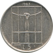 5 Lire Threat of Nuclear War reverse image