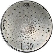 50 Lire Splitting of the Atom reverse image