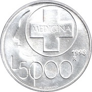 5000 Lire Medicine, San Marino, 1998 reverse image