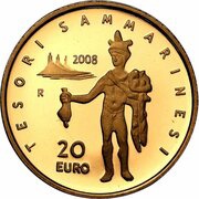 20 Euros Antiquities, San Marino, 2008 reverse image
