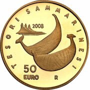 50 Euros Antiquities, San Marino, 2008 reverse image
