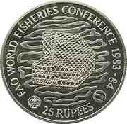 25 Rupees World Fisheries Conference reverse image