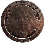 1 Dollar Big Five - Lion, Sierra Leone, 2019 reverse image