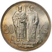 20 Korún St. Cyril and St. Methodius reverse image