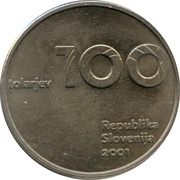 100 Tolarjev Slovenia and the Tolar Anniversary obverse image