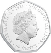 50 Cents - Elizabeth II Velociraptor obverse image