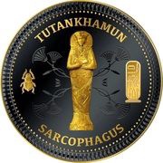 ½ Dollar - Elizabeth II Posthumous; Tutankhamun sarcophagus, Solomon Islands, 2023 reverse image