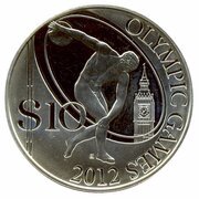 10 Dollars - Elizabeth II Discus, Solomon Islands, 2008 reverse image
