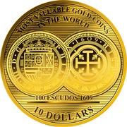 10 Dollars - Elizabeth II 100 Escudos 1609, Solomon Islands, 2017-2019 reverse image