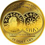 10 Dollars - Elizabeth II Coenwulf Gold Penny, Solomon Islands, 2018 reverse image