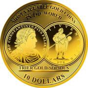10 Dollars - Elizabeth II Trier Gold Solidus, Solomon Islands, 2018 reverse image