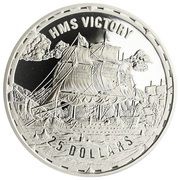25 Dollars - Elizabeth II HMS Victory, Solomon Islands, 2005 reverse image