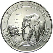 100 Shillings Elephant; Silver Bullion Coinage reverse image