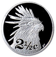 2½ Cents Secretary Birds reverse image