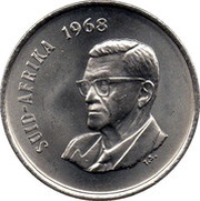 20 Cents Charles Swart; Afrikaans Legend - SUID-AFRIKA obverse image