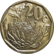 20 Cents SOUTH AFRICA - SUID-AFRIKA, South Africa, 1990-1995 reverse image