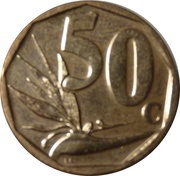 50 Cent Suid-Afrika - Afrika Borwa, South Africa, 2016 reverse image