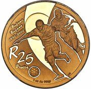 25 Rand - 1 Ounce 10th Anniversary Soccer “Bafana Bafana", South Africa, 2002 reverse image
