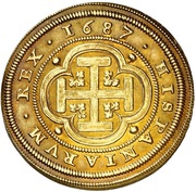 8 Escudos - Carlos II Segovia, Spain, 1682-1687 reverse image