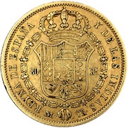 80 Reales - Isabel II DIOS reverse image