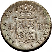 4 Reales - Isabel II, Spain, 1856-1864 reverse image
