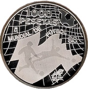 1000 Pesetas - Juan Carlos I France FIFA World Cup, Spain, 1998 reverse image