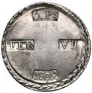 5 Pesetas Tarragona, curved crown obverse image