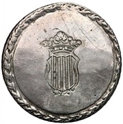 5 Pesetas Tarragona, curved crown, Spain, 1809 reverse image