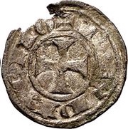 1 Denier - Ferdinand II domineering, Spain, 1157-1158 reverse image