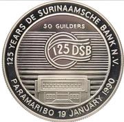 50 Guilders 125th Anniversary De Surinaamsche Bank reverse image