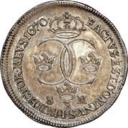 8 Mark - Charles XI, Sweden, 1670 reverse image