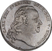 1 Riksdaler - Carl XIII without "NORR" obverse image