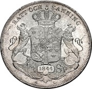 1 Riksdaler Specie - Oscar I large head reverse image