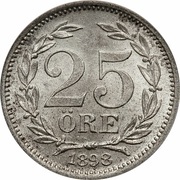 25 Öre - Oscar II large letters reverse image