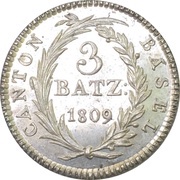 3 Batzen, Switzerland, 1809-1810 reverse image
