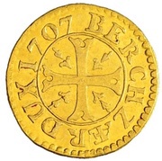 ½ Kreutzer, Switzerland, 1707 reverse image