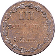3 Schillings / 9 Rappen, Switzerland, 1809-1814 reverse image